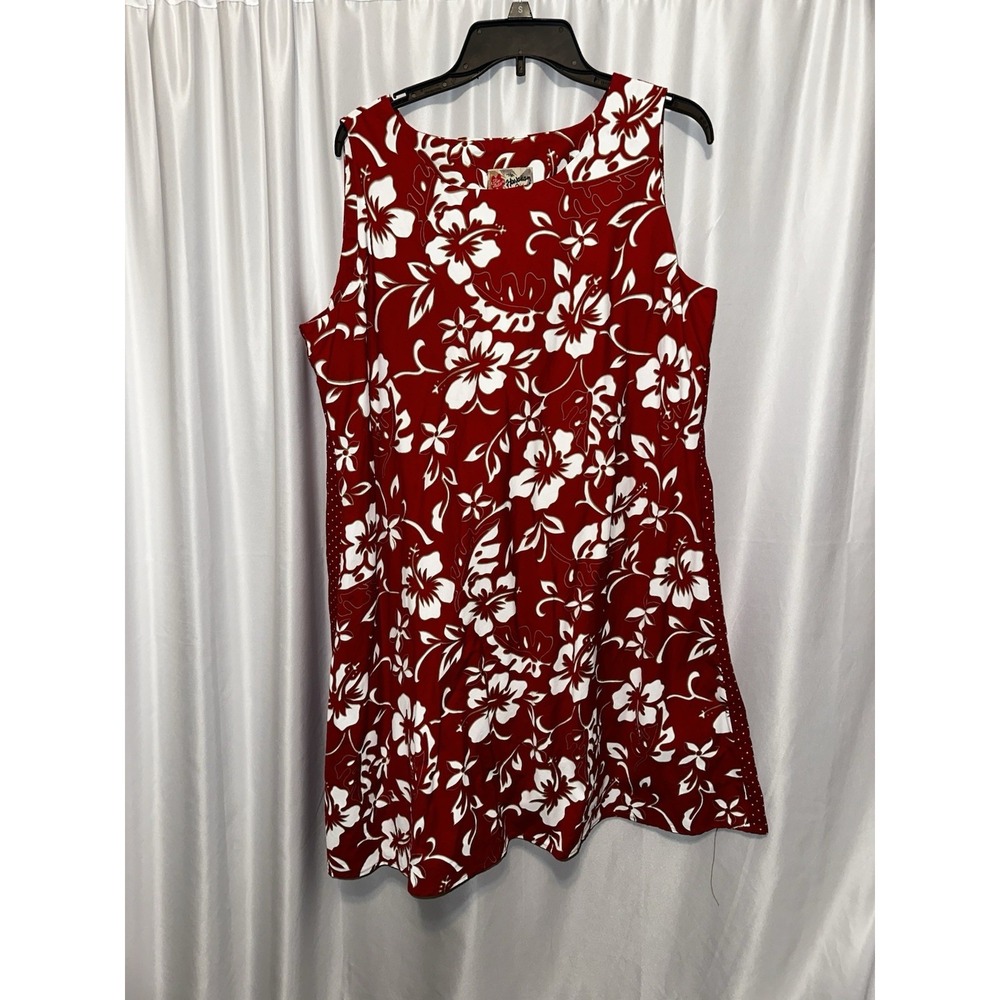 Vtg Hilo Hattie Hawaiian Dress  Womens Size XL Sleeveless Sheath Floral Pullover